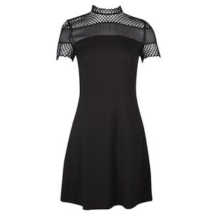 Sandro Shift Dress - Mock Neck Mini Black Size L
